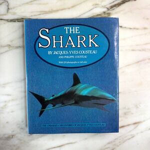 The Shark by Jacques-Yves Cousteau 1987 Vintage Coastal Decor Photo Book